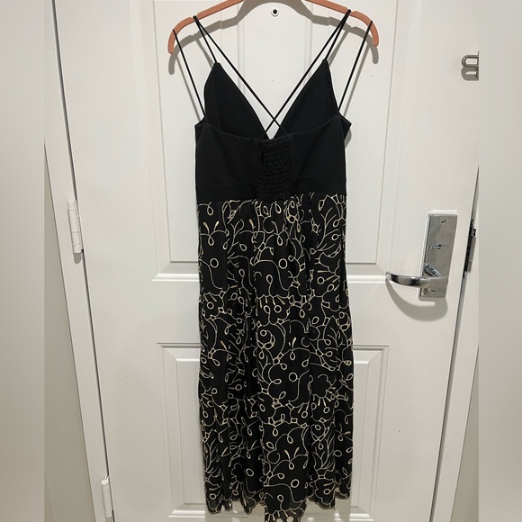Maeve Anthropologie Black and Gold Strappy Cocktail Dress - Size Small - Picture 3 of 4